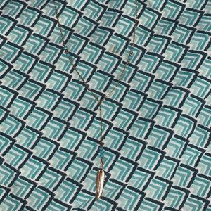 Gold and turquoise feather necklace